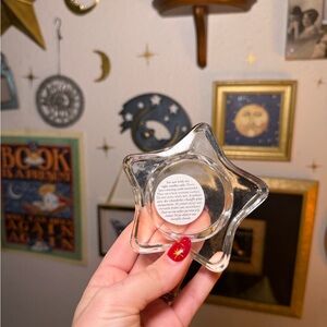 Clear Star-Shaped Glass Candle Dish